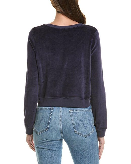 Goldie Blue Velour Crop Sweatshirt