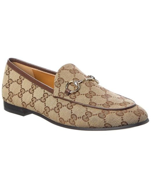 Gucci Brown Jordaan GG Canvas Loafer