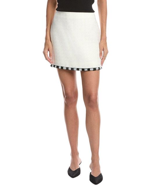 MILLY White Fringe Mini Skirt