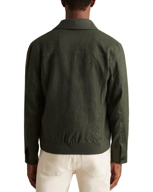 Reiss Black Adam Linen Four Pocket Jacket for men