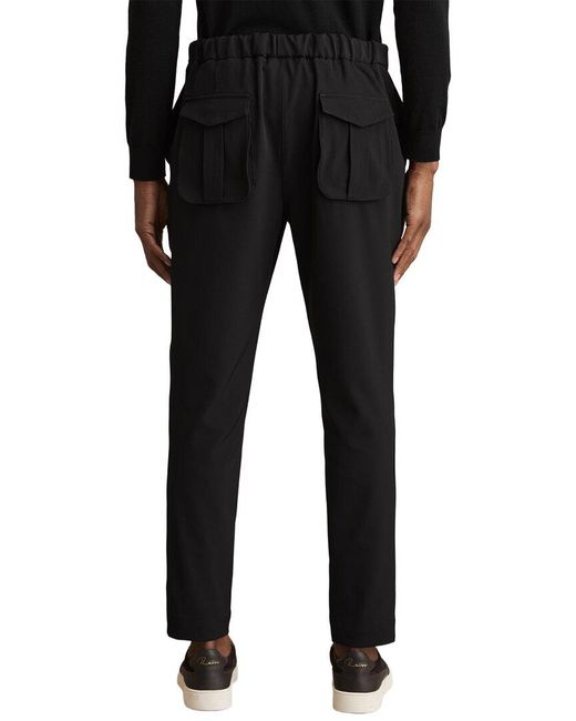 Reiss Black Set Relaxed Belted Techni Trouser for men