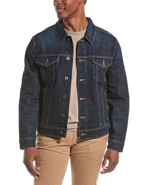 Vince Blue Classic Trucker Jacket for men