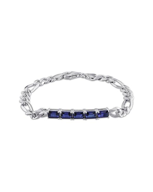 Rina Limor White Silver 4.70 Ct. Tw. Sapphire Birthstone Link Bracelet