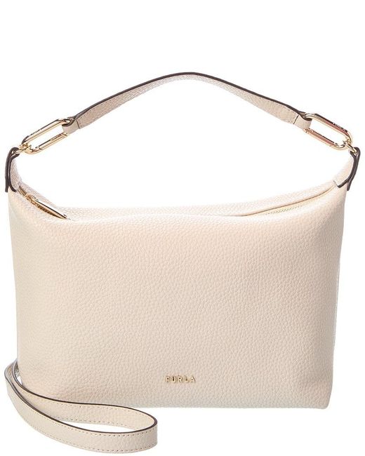 Furla Teia Large Leather Crossbody in Natural | Lyst