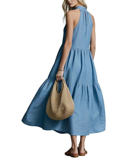AUGUST 1987 Blue Midi Dress