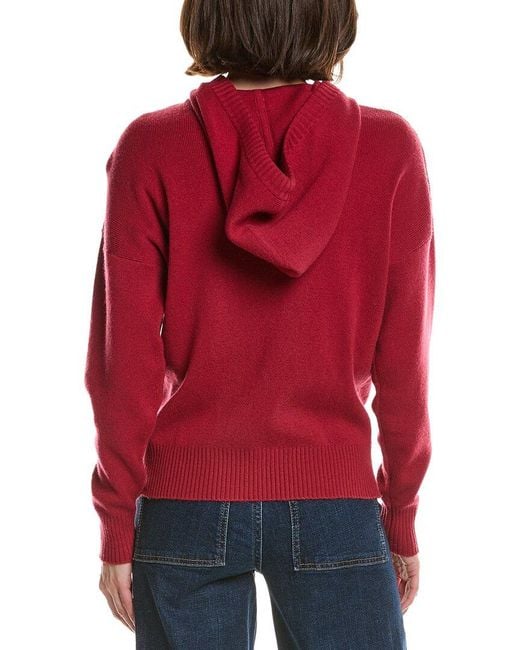 Brodie Cashmere Red Ribbed Wool & Cashmere-Blend Hoodie