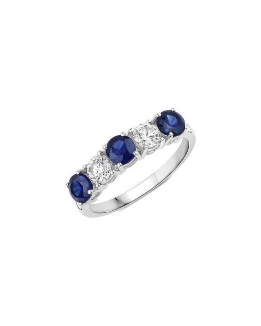 Diana M Blue Diana M 14K 1.31 Ct. Tw. Lab-Grown Diamond & Lab-Grown Sapphire Five-Stone Ring
