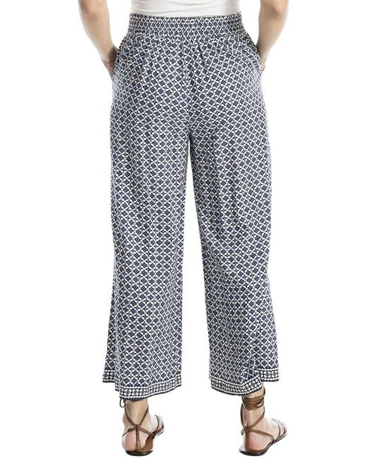 Max Studio Blue Pull-On Crop Wide Leg Pant