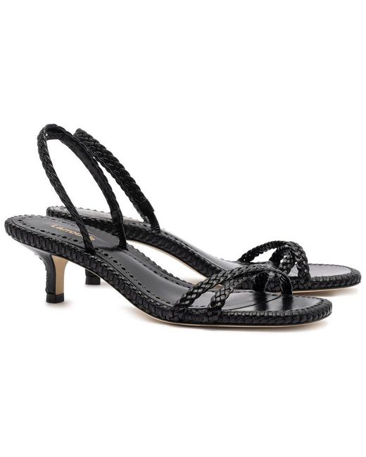 Larroude Black Larroudé Mini Annie Leather Sandal