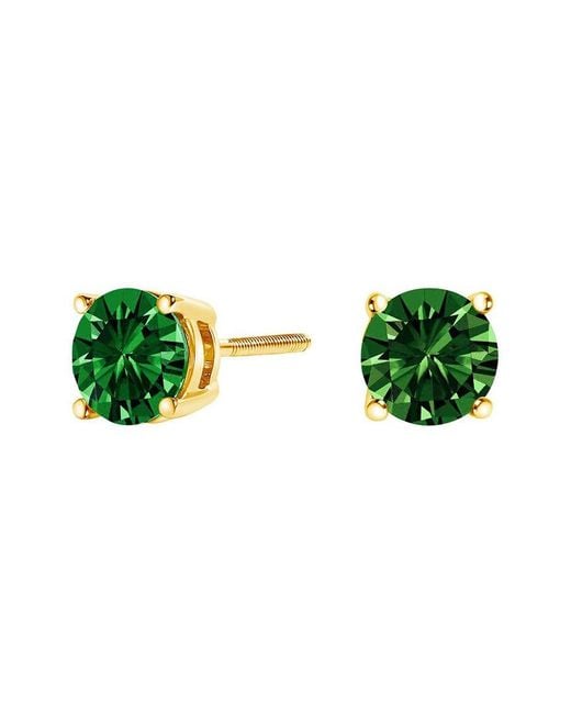 Haus of Brilliance Green 14K 2.00 Ct. Tw. Lab-Grown Diamond Stud Earrings