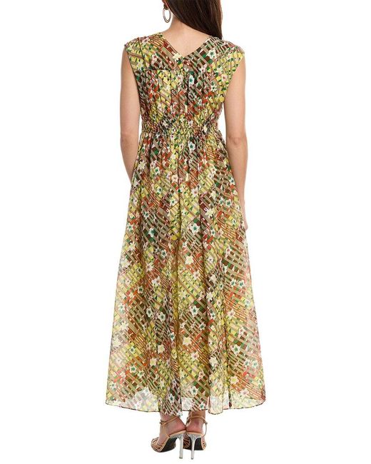 Diane von Furstenberg Metallic Gillian Silk-Blend Maxi Dress