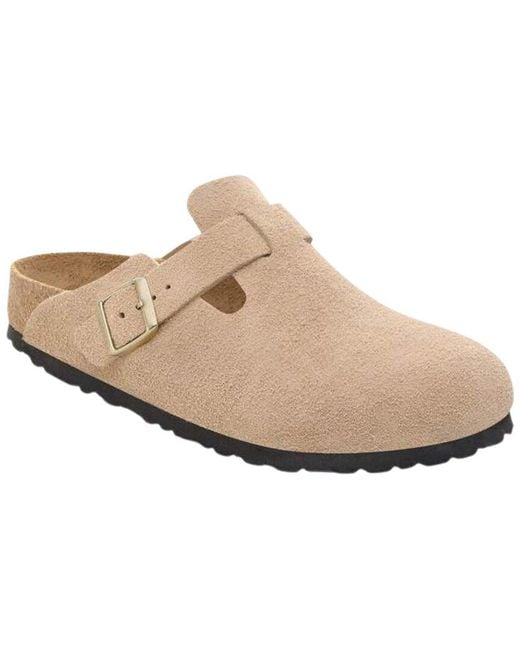Birkenstock White Boston Suede Sandal