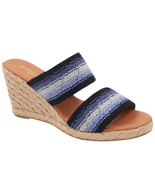 Andre Assous Blue Nolita Raffia Espadrille