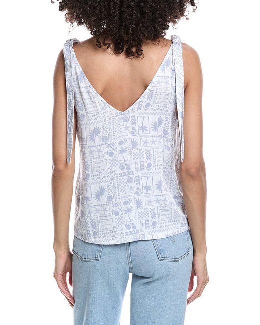 Splendid Blue Printed Woven Tank