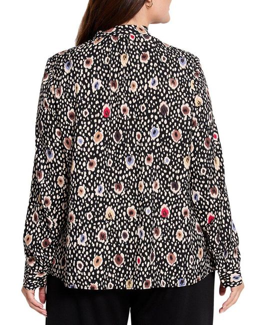 NIC+ZOE Black Plus Spotted Dots Top