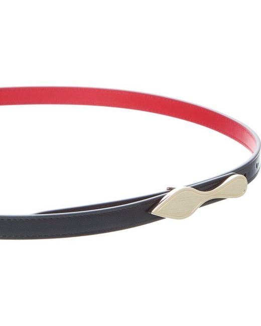 Christian Louboutin Red Bettina Reversible Leather Belt