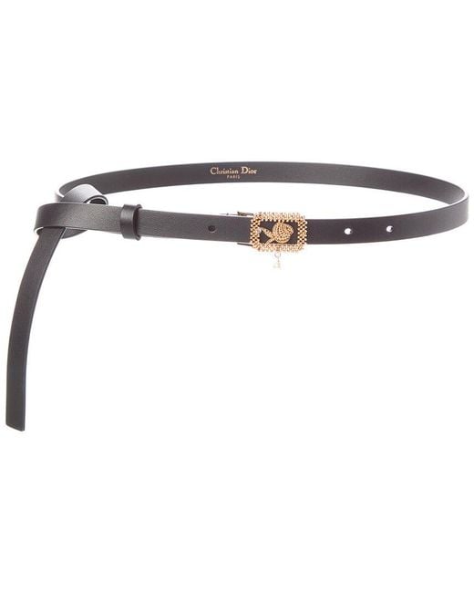 Dior White Lumiere De Rose Leather Belt