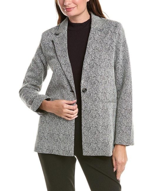 Tahari Gray Notch Lapel Jacket