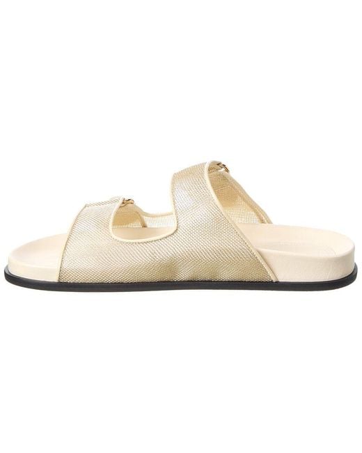 Jimmy Choo White Fayence Mesh & Leather Sandal