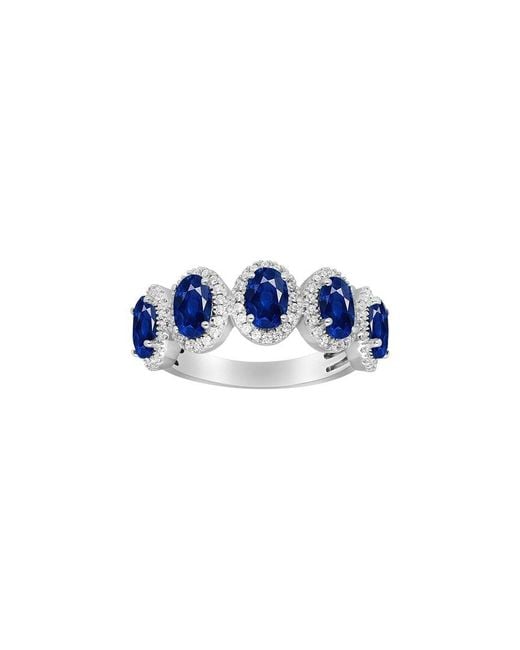 Brilliant Bloom Blue 14K 0.33 Ct. Tw. Lab-Grown Diamond & Emerald Ring