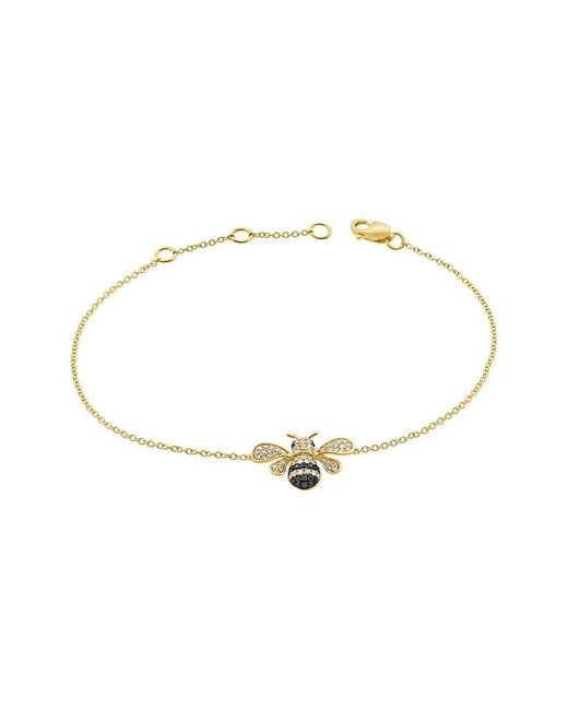 Sabrina Designs White 14K 0.14 Ct. Tw. Diamond Bumble Bee Bracelet