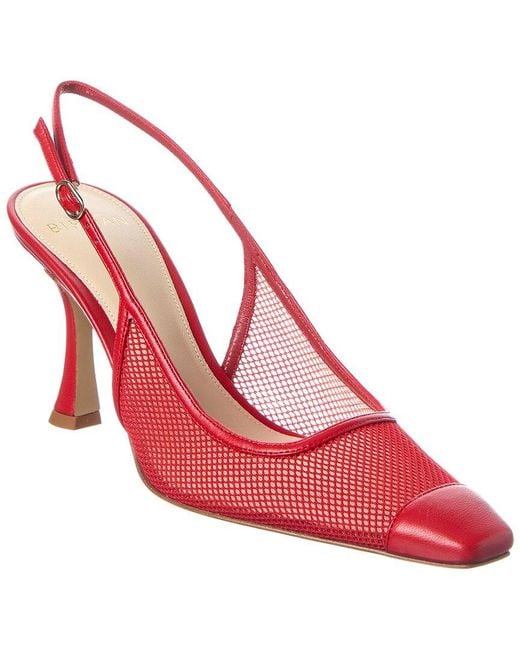 Alexandre Birman Pink Olivia 85 Mesh & Leather Slingback Pump