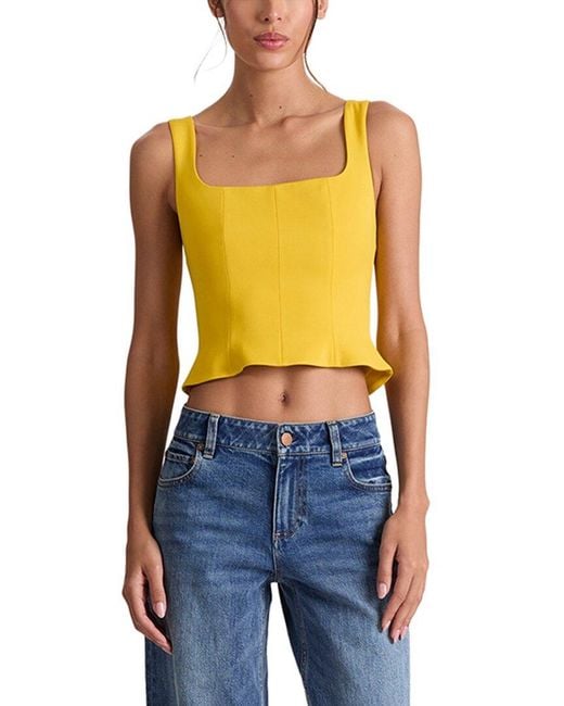 Alice + Olivia Blue Bustier Top