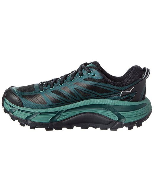 Hoka One One Green Mafate Speed 2 Leather & Canvas Sneaker