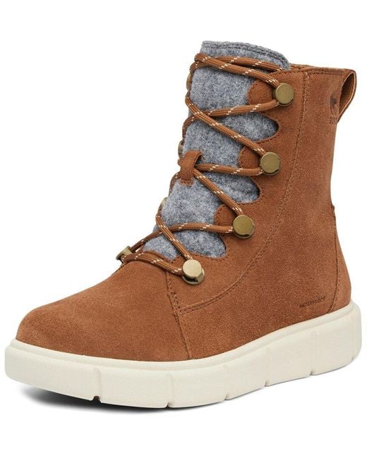 Sorel Brown Explorer Iii Joan Waterproof Suede Boot