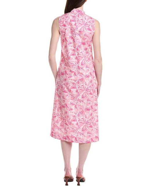 Sail To Sable Pink Puff Sleeve Midi Dress