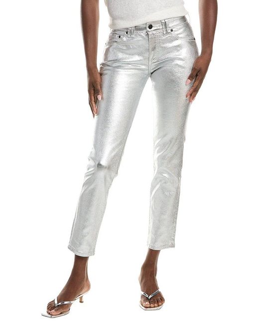Free People We The Free Oracle Metallic Low-Rise Slim Straight Jean