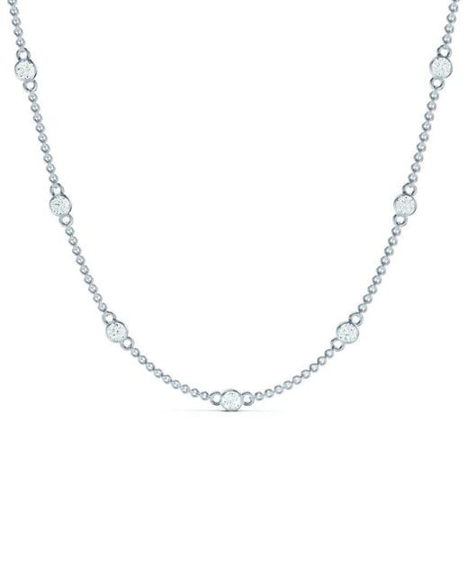 Lab Grown Diamonds Metallic 14K 0.50 Ct. Tw. Lab-Grown Diamond Station Necklace