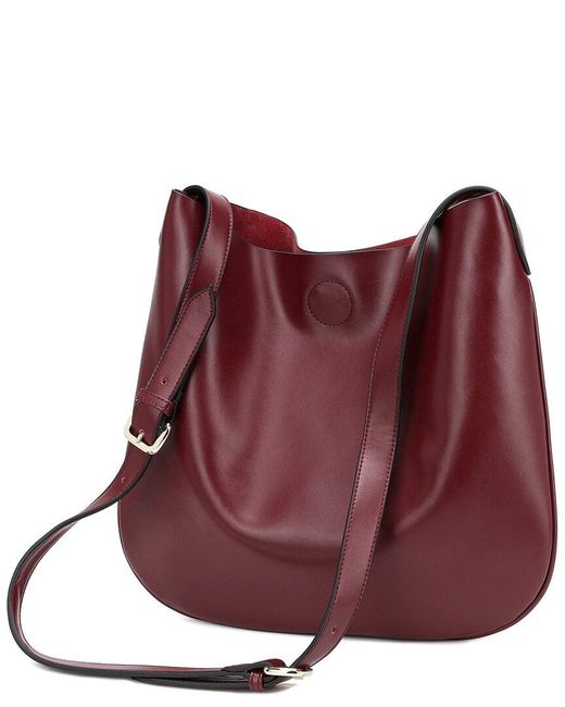 Tiffany & Fred Paris Red Smooth Leather Shoulder Bag