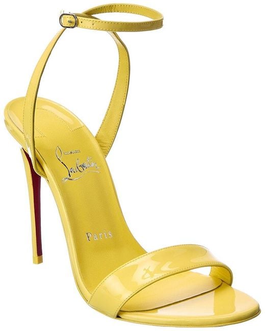 Christian Louboutin Loubigirl 100 Patent Sandal in Yellow Lyst