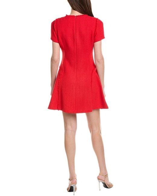 MILLY Red Samara Boucle Mini Dress