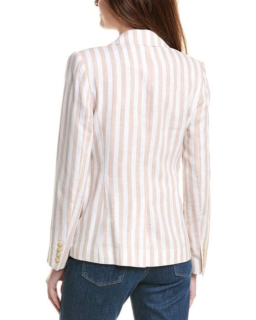 Tahari Natural The Helena Striped Linen-Blend Blazer
