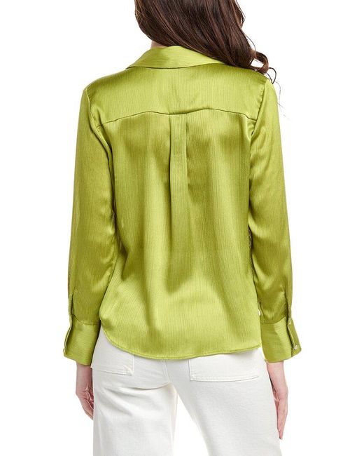 Vince Camuto Green Textured Stripe Blouse