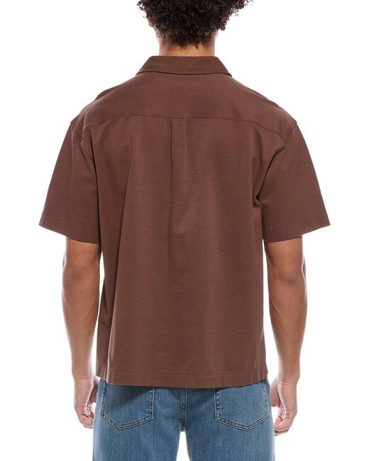 FRAME Brown Frame Light Pique Button Polo Shirt for men