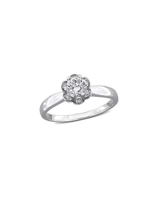 Lab Grown Diamonds White Created Forever 18K 0.53 Ct. Tw. Lab-Grown Diamond Center Design Ring
