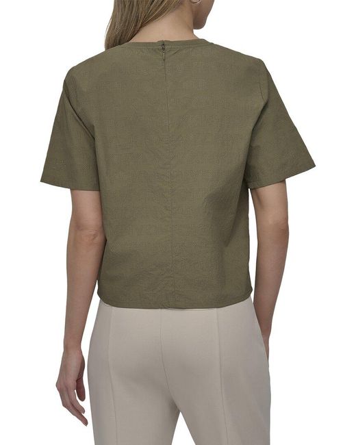 DKNY Green Perforated Logo Boxy T-Shirt