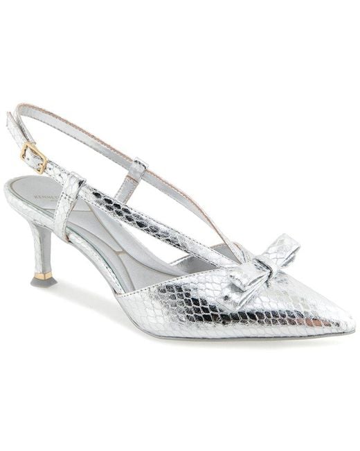 Kenneth Cole White Umayra Snakeskin Pump