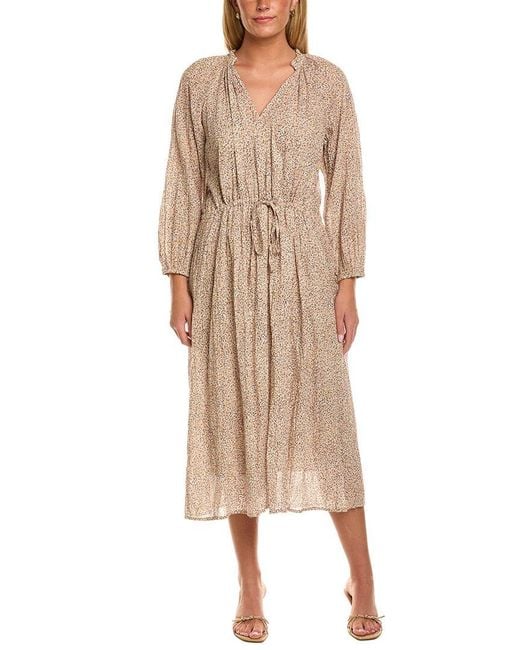 Velvet By Graham & Spencer Natural Lima Long Sleeve Midi Dress