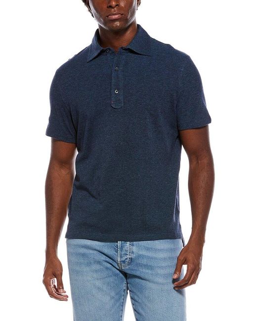 Isaia Blue Jersey Polo Shirt for men