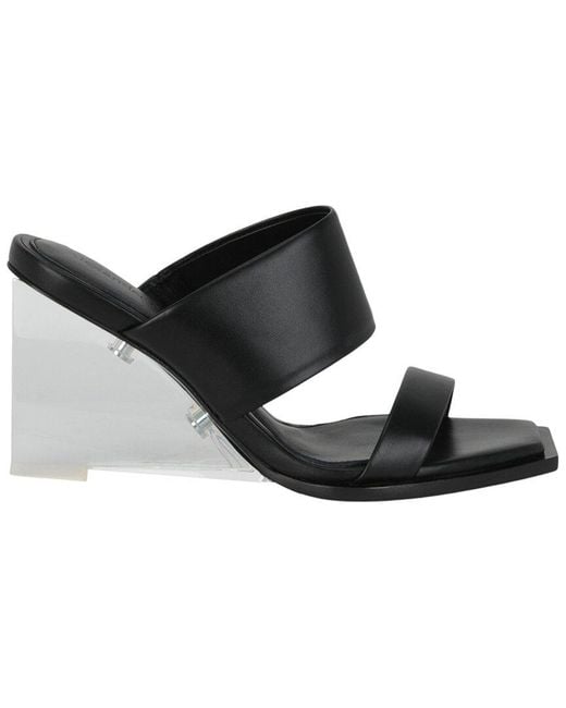 McQueen Black Shard Leather Sandal