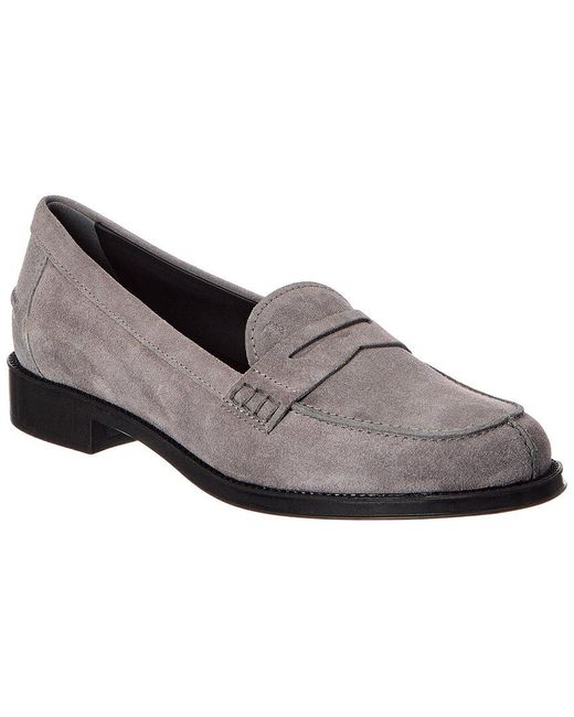 Tod's Gray Suede Loafer