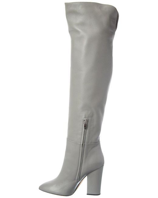 Sergio Rossi Gray Scarlett Leather Over-the-knee Boot