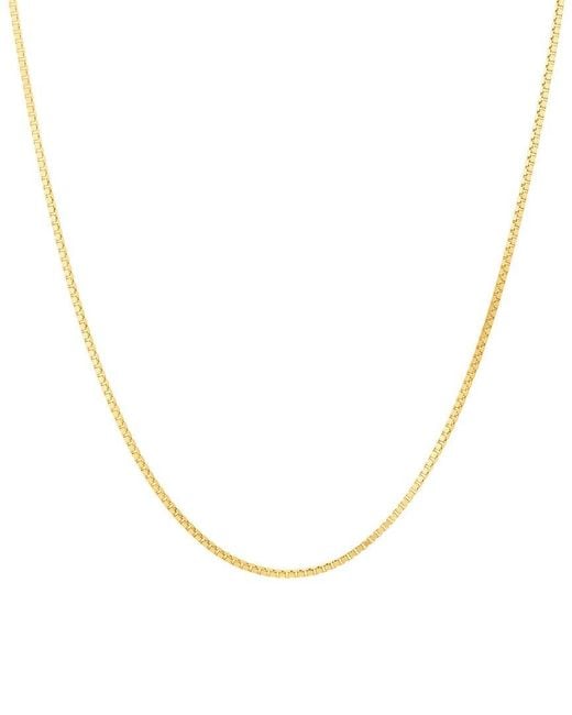 Italian Gold Metallic Max + Stone 14K Box Chain Necklace
