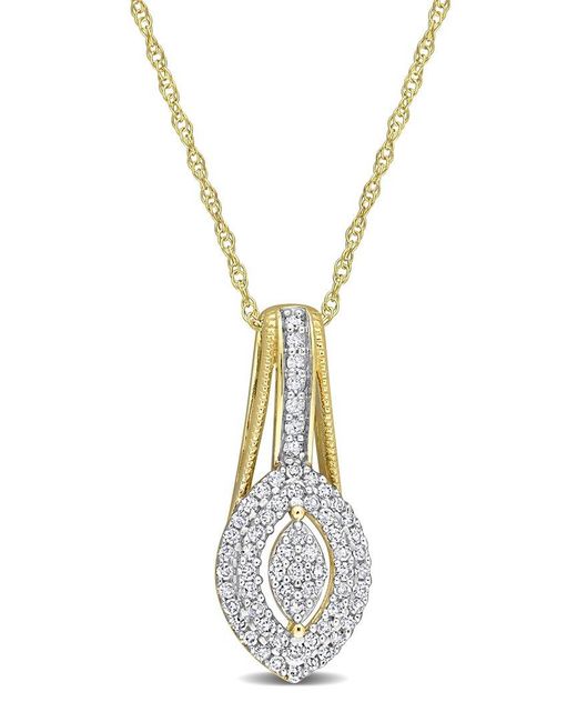 Rina Limor Metallic 10k 0.24 Ct. Tw. Diamond Pendant Necklace