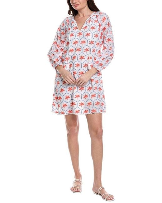 Tommy Bahama Red Catalina Coast Eyelet Shift Dress