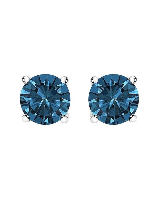 Haus of Brilliance Blue 14K 0.50 Ct. Tw. Lab-Grown Diamond Stud Earrings